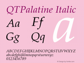 QTPalatine Italic Version 001.000图片样张