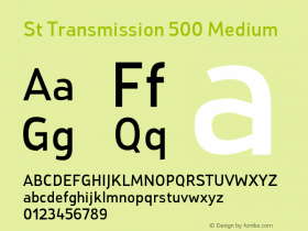 St Transmission 500 Medium Version 1.000; Fonts for Free; vk.com/fontsforfree Font Sample