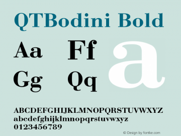 QTBodini Bold Version 001.000 Font Sample