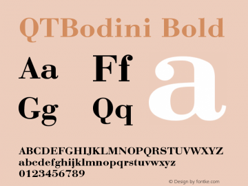 QTBodini Bold Version 001.000图片样张