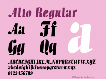 Alto Regular v1.0c Font Sample