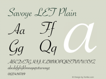 Savoye LET Plain 1.0 Font Sample