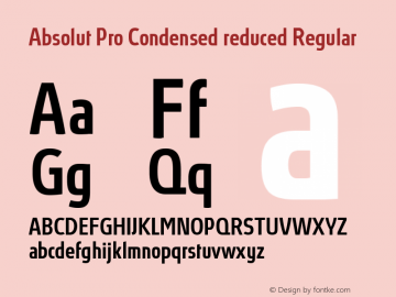 Absolut Pro Condensed reduced Regular Version 3.003 Font Sample