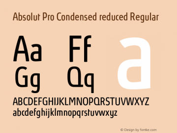 Absolut Pro Condensed reduced Regular Version 3.003图片样张