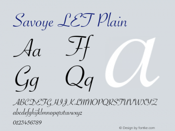 Savoye LET Plain 3.4 Font Sample