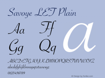 Savoye LET Plain 8.0d1e1 Font Sample