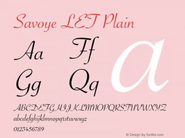 Savoye LET Plain 9.0d1e1 Font Sample