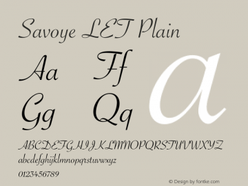 Savoye LET Plain 8.0d1e1 Font Sample