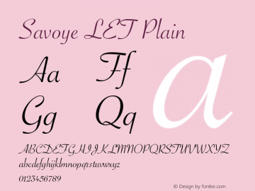 Savoye LET Plain 10.0d1e1 Font Sample