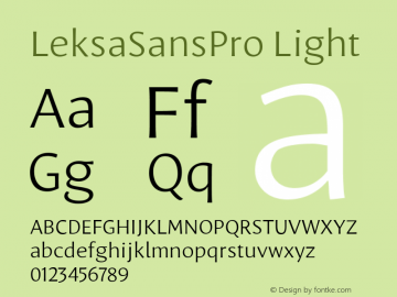 LeksaSansPro Light Version 001.000 Font Sample