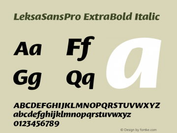 LeksaSansPro ExtraBold Italic Version 001.000图片样张