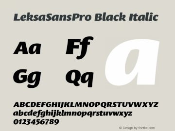 LeksaSansPro Black Italic Version 001.000图片样张