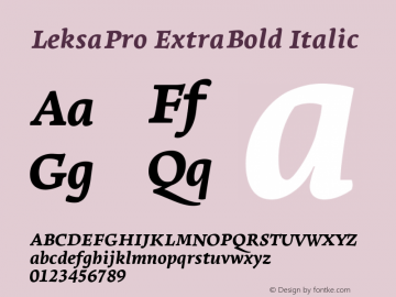 LeksaPro ExtraBold Italic Version 001.000图片样张