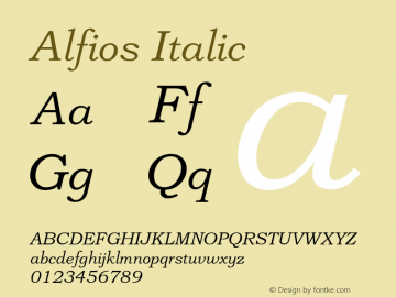Alfios Italic Version 1.01图片样张
