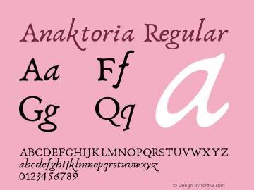 Anaktoria Regular Version 1.01 Font Sample