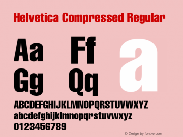Helvetica Compressed Regular OTF 1.0;PS 001.002;Core 1.0.22 Font Sample