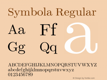 Symbola Regular Version 7.17 Font Sample