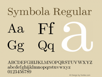 Symbola Regular Version 7.21 Font Sample
