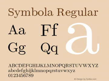 Symbola Regular Version 8.00图片样张