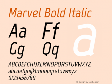 Marvel Bold Italic Version 1.001图片样张