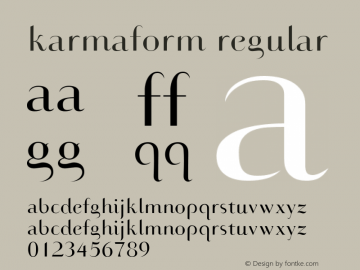Karmaform Regular Version 001.000 Font Sample