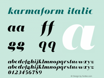 Karmaform Italic Version 001.000图片样张