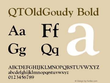 QTOldGoudy Bold Version 001.000 Font Sample