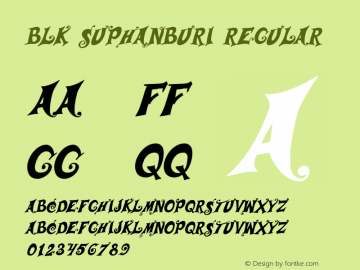 BLK Suphanburi Regular Version 2.001 -22september2009 Font Sample