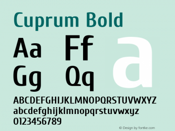 Cuprum Bold Version 1.002 Font Sample