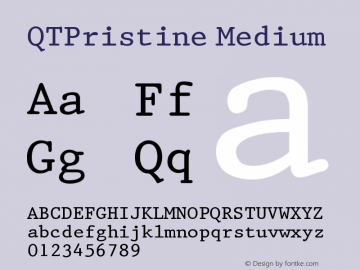 QTPristine Medium Version 001.000 Font Sample