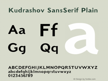 Kudrashov SansSerif Plain 001.001 Font Sample