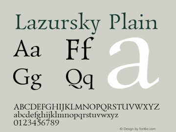 Lazursky Plain 001.001 Font Sample