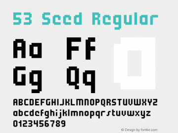 53 Seed Regular Version 1.00 Font Sample