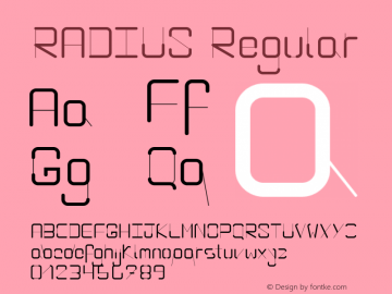 RADIUS Regular Version 1.000 Font Sample