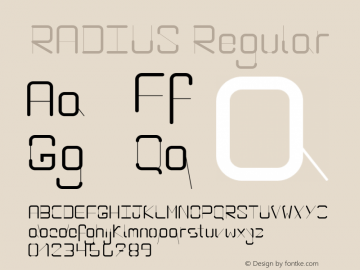 RADIUS Regular Version 1.000 Font Sample