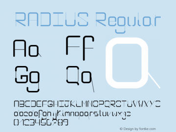 RADIUS Regular Version 1.000 Font Sample