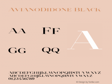 AvianoDidone Black Version 1.000 Font Sample