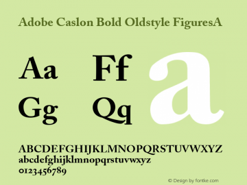 Adobe Caslon Bold Oldstyle FiguresA 1.0 Mon Nov 24 20:48:33 1997 Font Sample