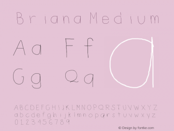 Briana Medium Version 001.000 Font Sample