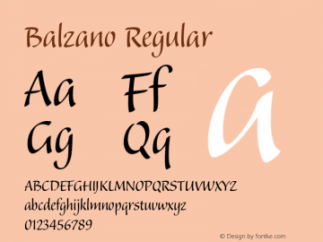 Balzano Regular 001.001 Font Sample