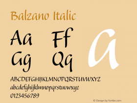 Balzano Italic OTF 1.0;PS 001.001;Core 1.0.22图片样张