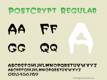 PostCrypt Regular Converted from C:\TT\POSTCRY_.TF1 by ALLTYPE Font Sample