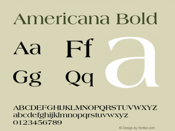 Americana Bold 001.000 Font Sample