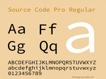 Source Code Pro Regular Version 1.000 Font Sample