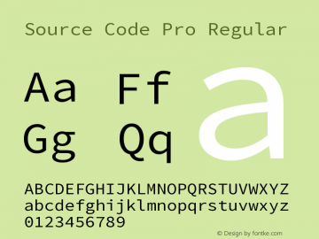 Source Code Pro Regular Version 1.000 Font Sample