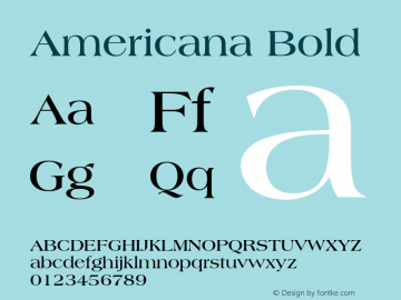 Americana Bold 2.0-1.0 Font Sample