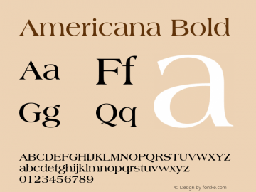 Americana Bold 003.001 Font Sample