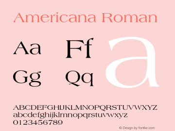 Americana Roman Version 1.00 Font Sample