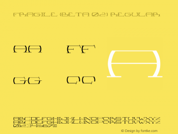 Fragile (Beta 0.2) Regular Macromedia Fontographer 4.1 16-05-2006 Font Sample