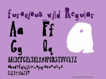 furocious_wild Regular Version 1.00 January 30, 2007, initial release Font Sample